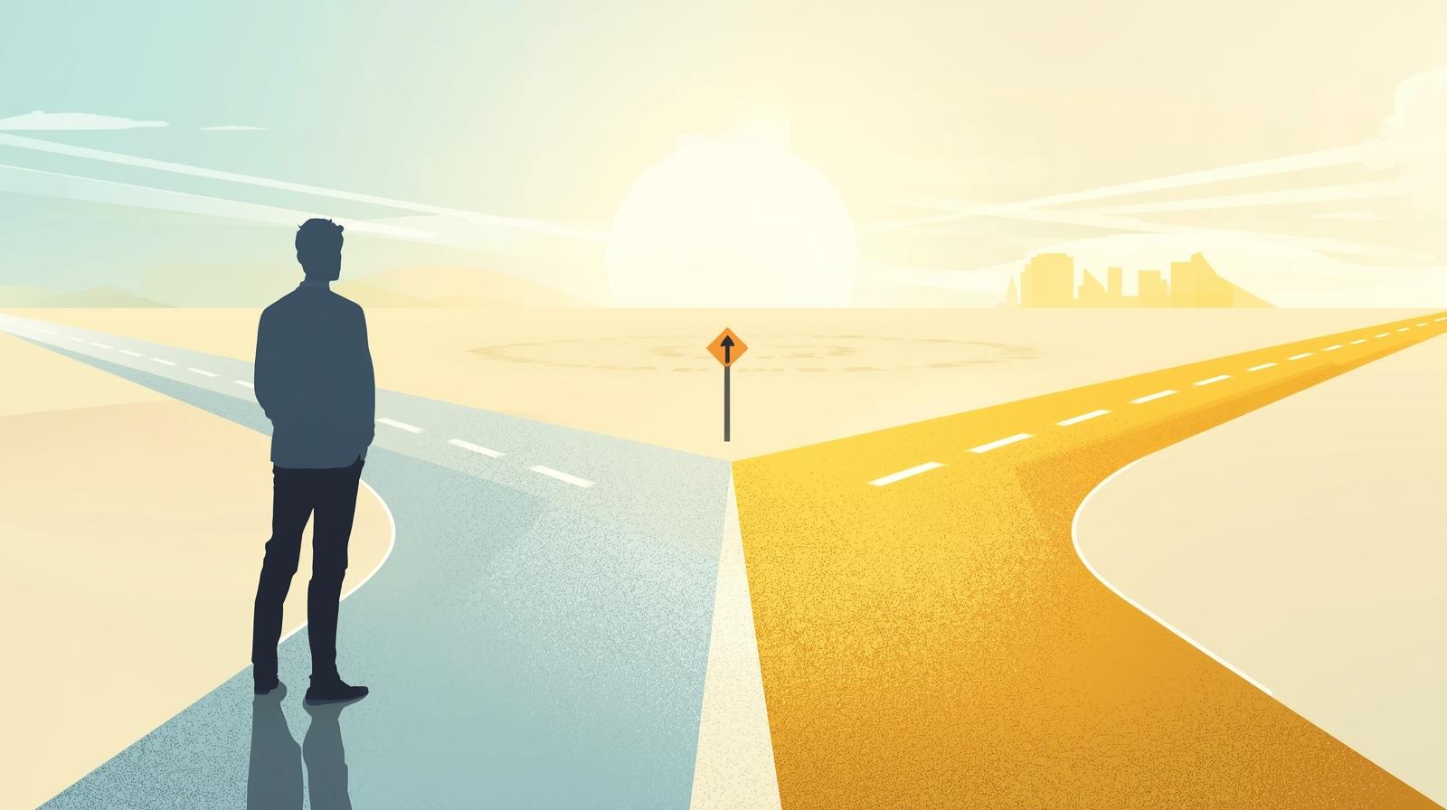 すみませんとありがとうの選択を表すイラスト