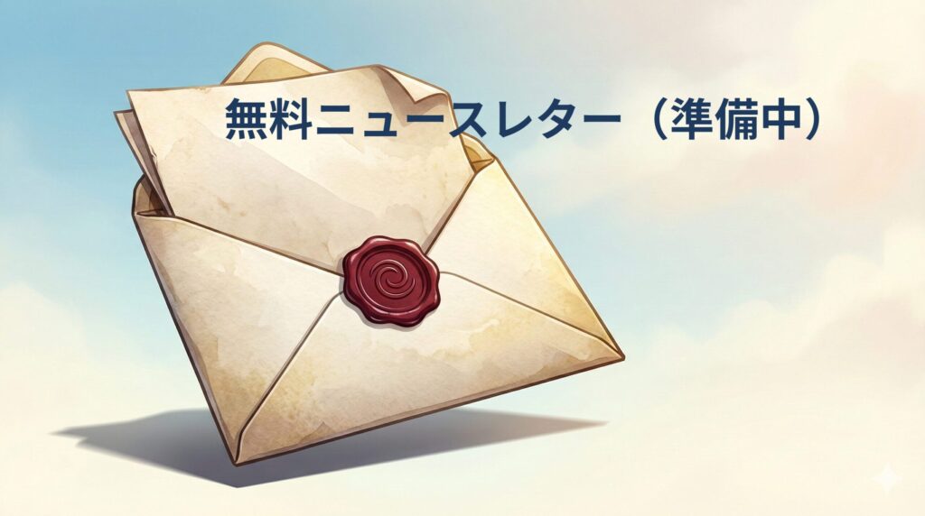 封筒と手紙のイラスト（無料ニュースレター）