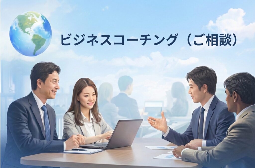 ビジネスの打ち合わせ風景のイラスト（ビジネスコーチング相談）